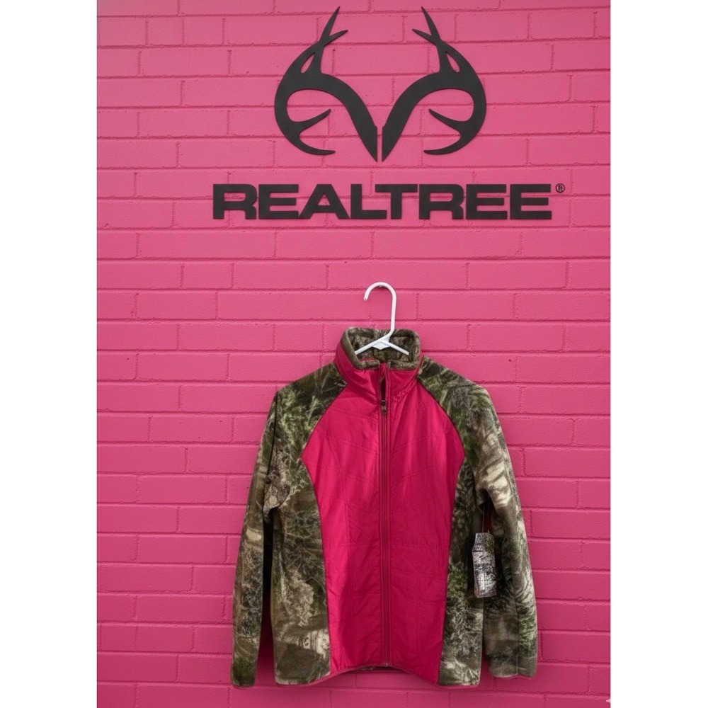 🔥Northcrest 🩷💚🤎 Max-1 Camo Pink Quilted‎ Fleece Jacket Womens Medium NWT